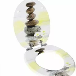 EUGAD WC-Sitz (1-St), Toilettensitz, WC Sitz mit Absenkautomatik, MDF, Holz, Softclose Scharnier Gr&uuml;ne Bl&auml;tter, Holzfarbe, Lilie, Seestern, Seestern Am Strand, Seestern Sonnenuntergang, Stone, &lrm;Lila Blume und Stones -Eugad Möbel Einkaufen ff9c181f 9c31 436d 8b23 c95167c80402