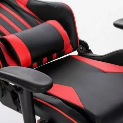 EUGAD Gaming-Stuhl (1 Stück), Racing Stuhl mit Fußstütze Racing Stuhl Drehstuhl Bürostuhl Schreibtischstuhl PC Stuhl mit Wippfunktion Höhenverstellbar Kunstleder Rot Grau, Wei&szlig; -Eugad Möbel Einkaufen ffdf255a b3e5 5af1 975c f72ddf156c58